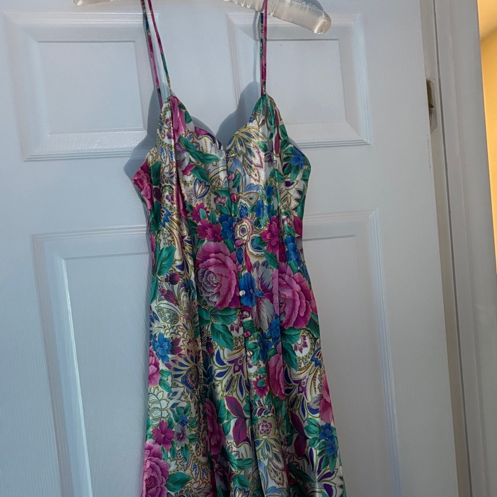 Floral Multicolor Spaghetti Strap short nightgown